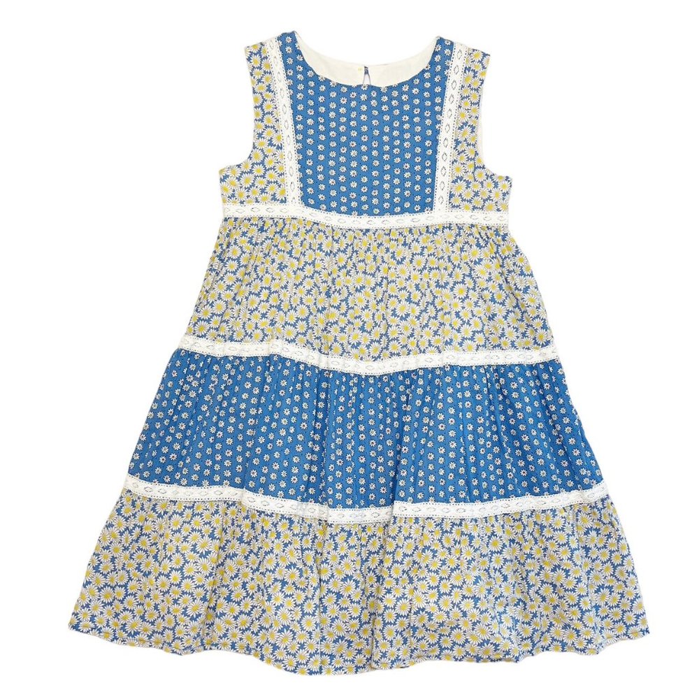 Mini Boden Tiered Daisy and Lace Dress